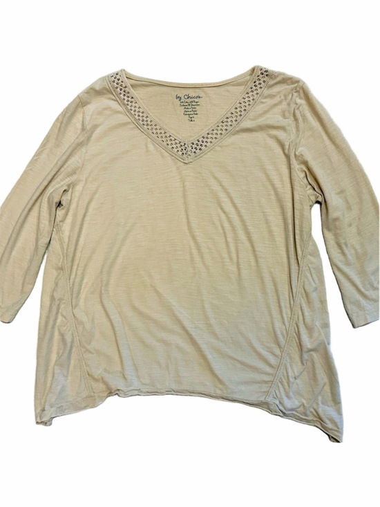 Chico's Tops - Chico's Cream Beige Top Crochet Lace VNeck